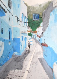Walking through the streets of Chefchaouen, Morocco